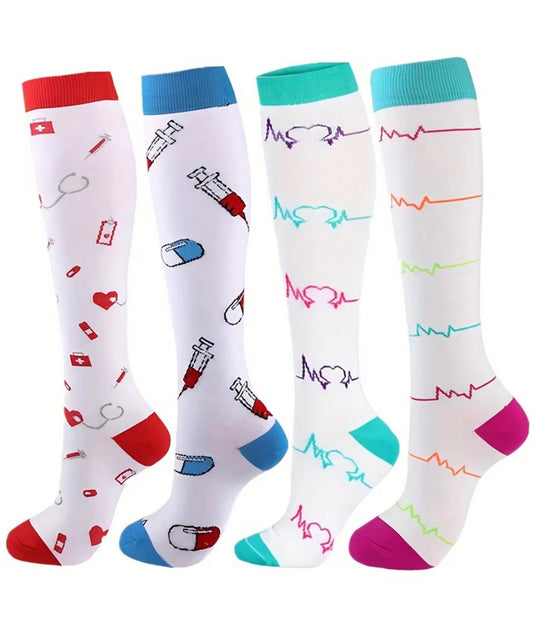 Auscultation Life - Wide Calf Knee Compression Socks for Nurses