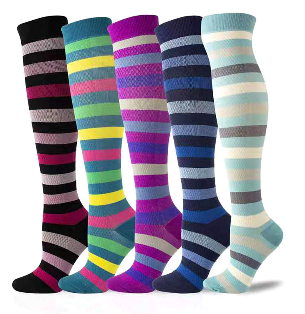 Color-Blocked Stripes - Compression Socks
