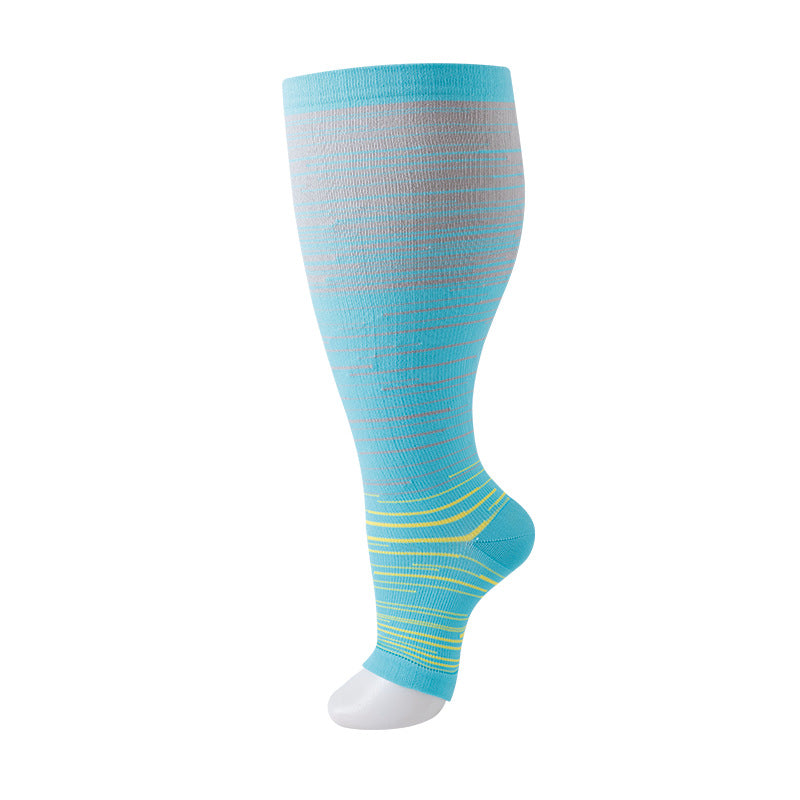 Plus Size Compression Socks Stripes