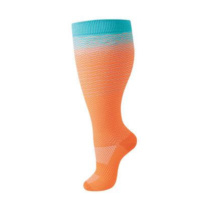 Plus Size Compression Socks Stripes
