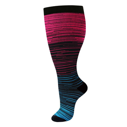 Plus Size Compression Socks Stripes