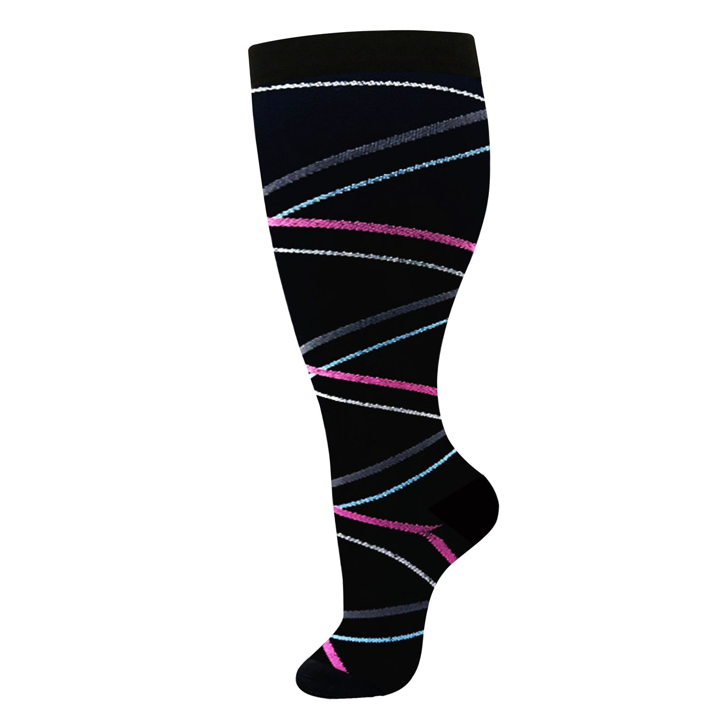 Plus Size Compression Socks Stripes