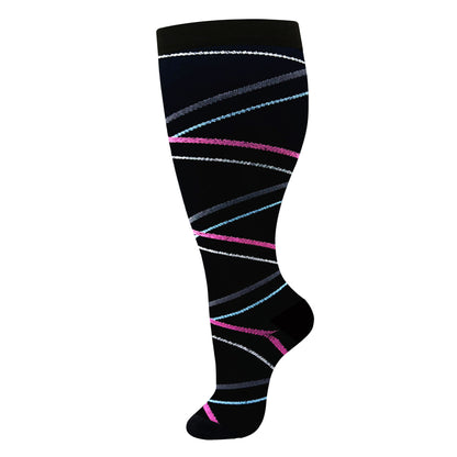 Plus Size Compression Socks Stripes