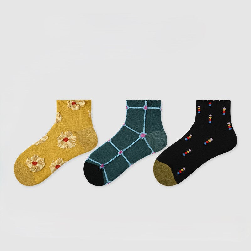 Blazing with Color - Cotton Socks 3 Pairs