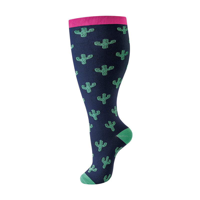 Plus Size Compression Socks Stripes