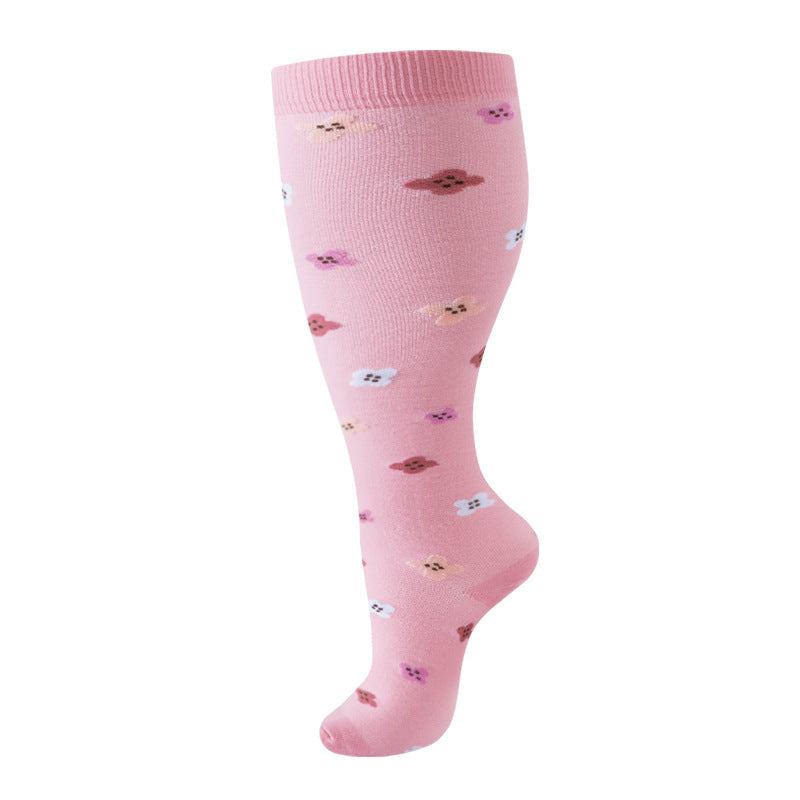 Plus Size Compression Socks Stripes