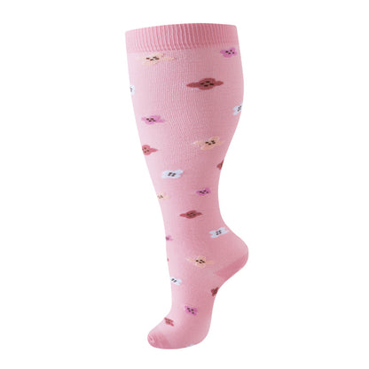 Plus Size Compression Socks Stripes