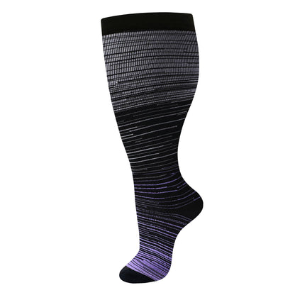 Plus Size Compression Socks Stripes
