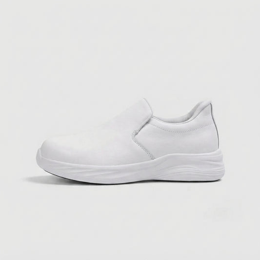 Hands-Free Slip-On Leather Work Shoes for Nurse and Chef