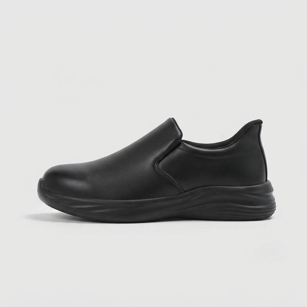 Hands-Free Slip-On Leather Work Shoes for Nurse and Chef