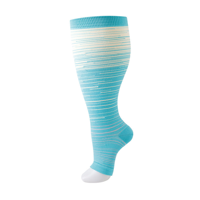 Plus Size Compression Socks Stripes