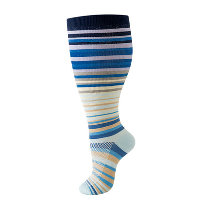 Plus Size Compression Socks Stripes