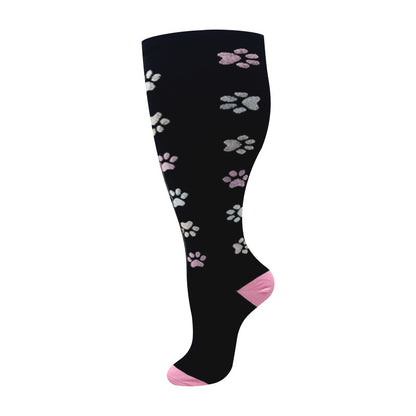 Plus Size Compression Socks Stripes