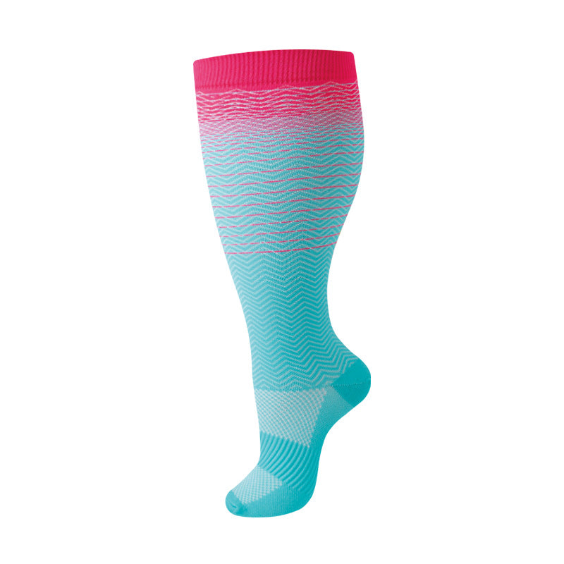 Plus Size Compression Socks Stripes
